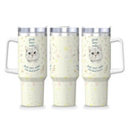 Custom Pet Portrait Insulated Tumbler with Straw  'Drink More Water' Motivational Design