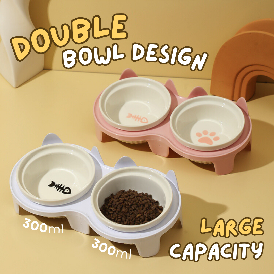 Elevated Ceramic Cat Bowl