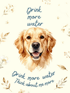 Custom Pet Portrait Insulated Tumbler with Straw  'Drink More Water' Motivational Design