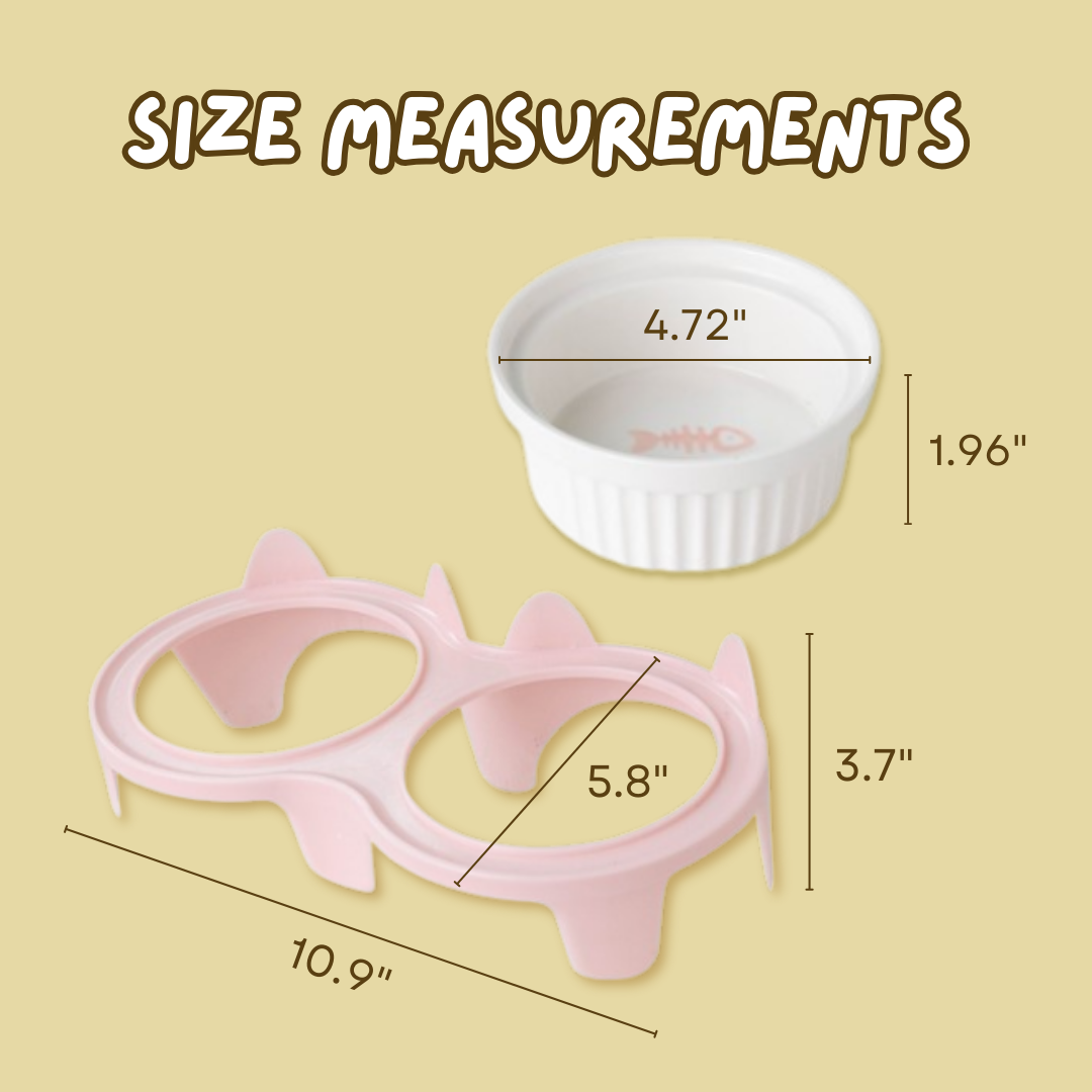 Elevated Ceramic Cat Bowl