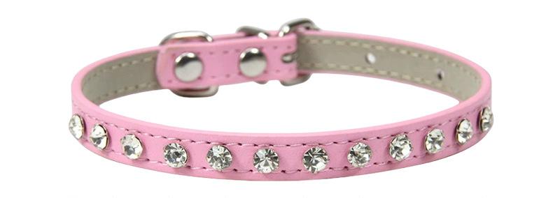 【COL - 002】Leather Diamond Casual Pet Collar - MaoMao - Paws