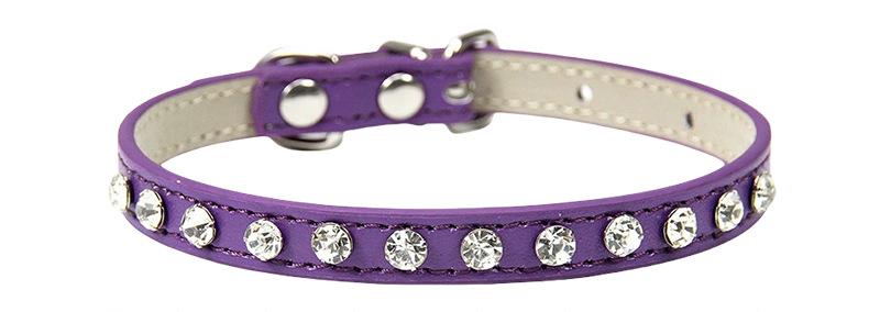 【COL - 002】Leather Diamond Casual Pet Collar - MaoMao - Paws