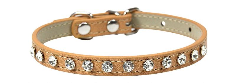 【COL - 002】Leather Diamond Casual Pet Collar - MaoMao - Paws