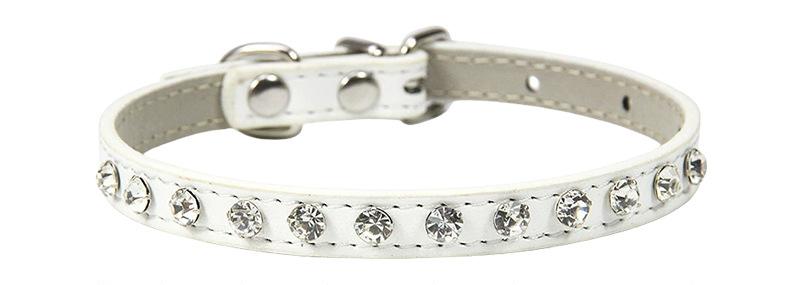 【COL - 002】Leather Diamond Casual Pet Collar - MaoMao - Paws