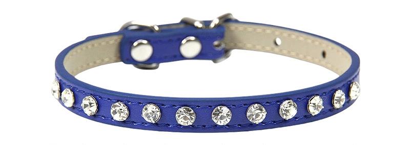 【COL - 002】Leather Diamond Casual Pet Collar - MaoMao - Paws