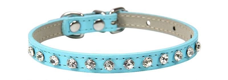 【COL - 002】Leather Diamond Casual Pet Collar - MaoMao - Paws