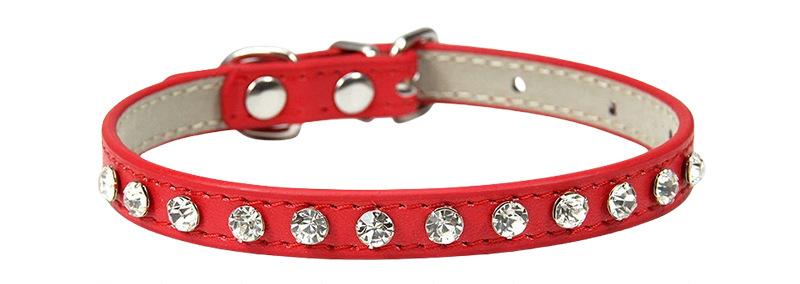 【COL - 002】Leather Diamond Casual Pet Collar - MaoMao - Paws
