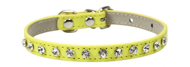 【COL - 002】Leather Diamond Casual Pet Collar - MaoMao - Paws
