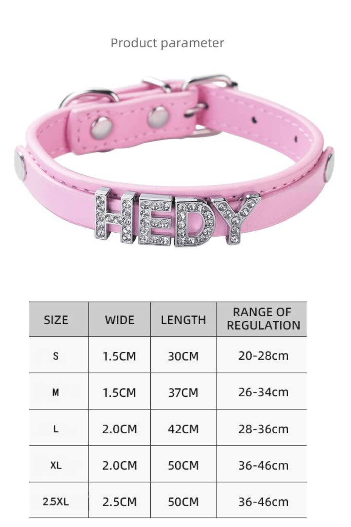 【COL - 004】Letter Diamond Pet Collar - MaoMao - Paws