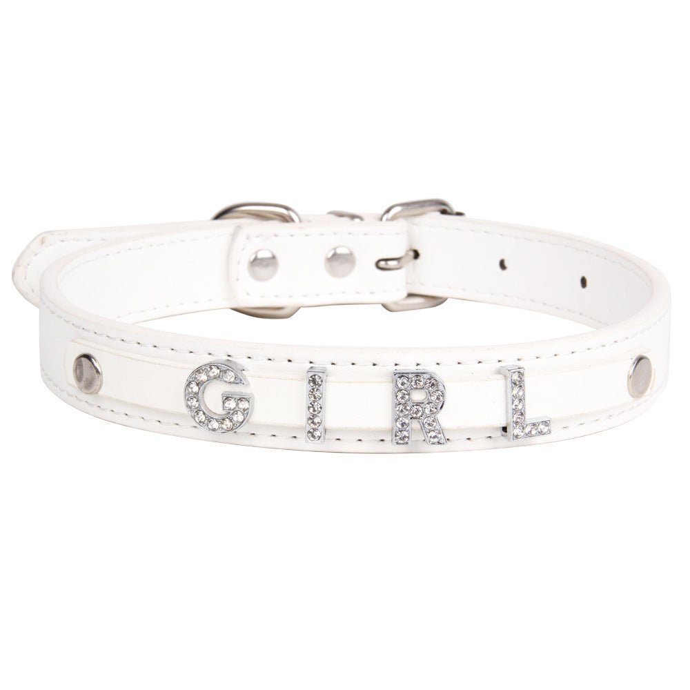 【COL - 004】Letter Diamond Pet Collar - MaoMao - Paws