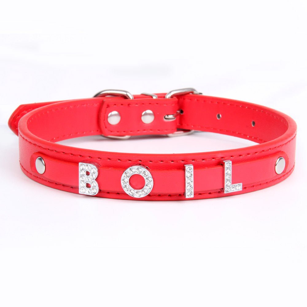 【COL - 004】Letter Diamond Pet Collar - MaoMao - Paws