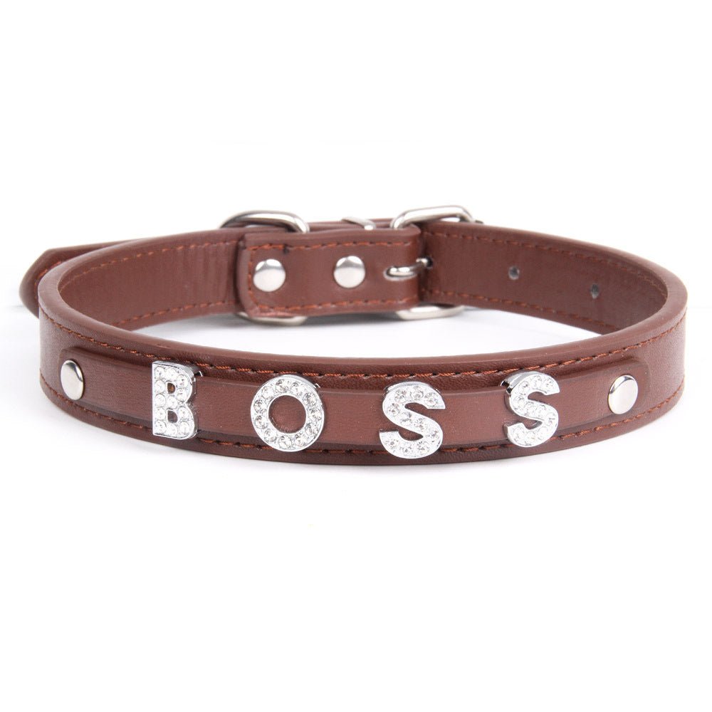 【COL - 004】Letter Diamond Pet Collar - MaoMao - Paws