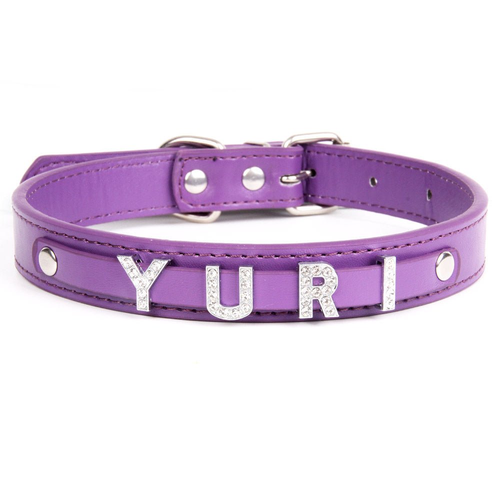 【COL - 004】Letter Diamond Pet Collar - MaoMao - Paws