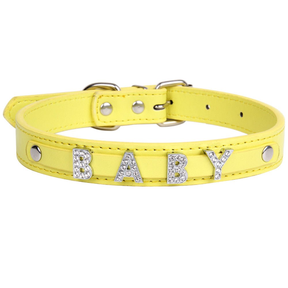 【COL - 004】Letter Diamond Pet Collar - MaoMao - Paws