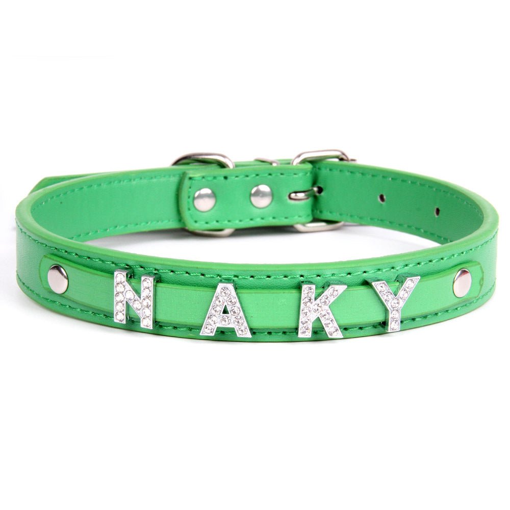 【COL - 004】Letter Diamond Pet Collar - MaoMao - Paws