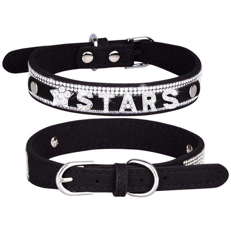 【COL - 005】Engraved nameplate rhinestone pet collar - MaoMao - Paws