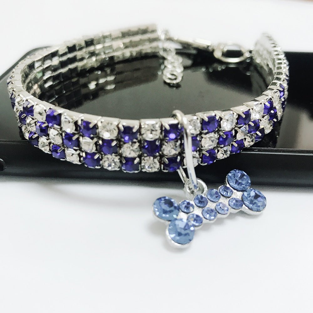 【COL - 009】Rhinestone heart/bone/sole mixed color pet collar - MaoMao - Paws