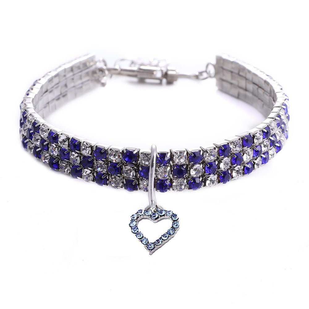 【COL - 009】Rhinestone heart/bone/sole mixed color pet collar - MaoMao - Paws