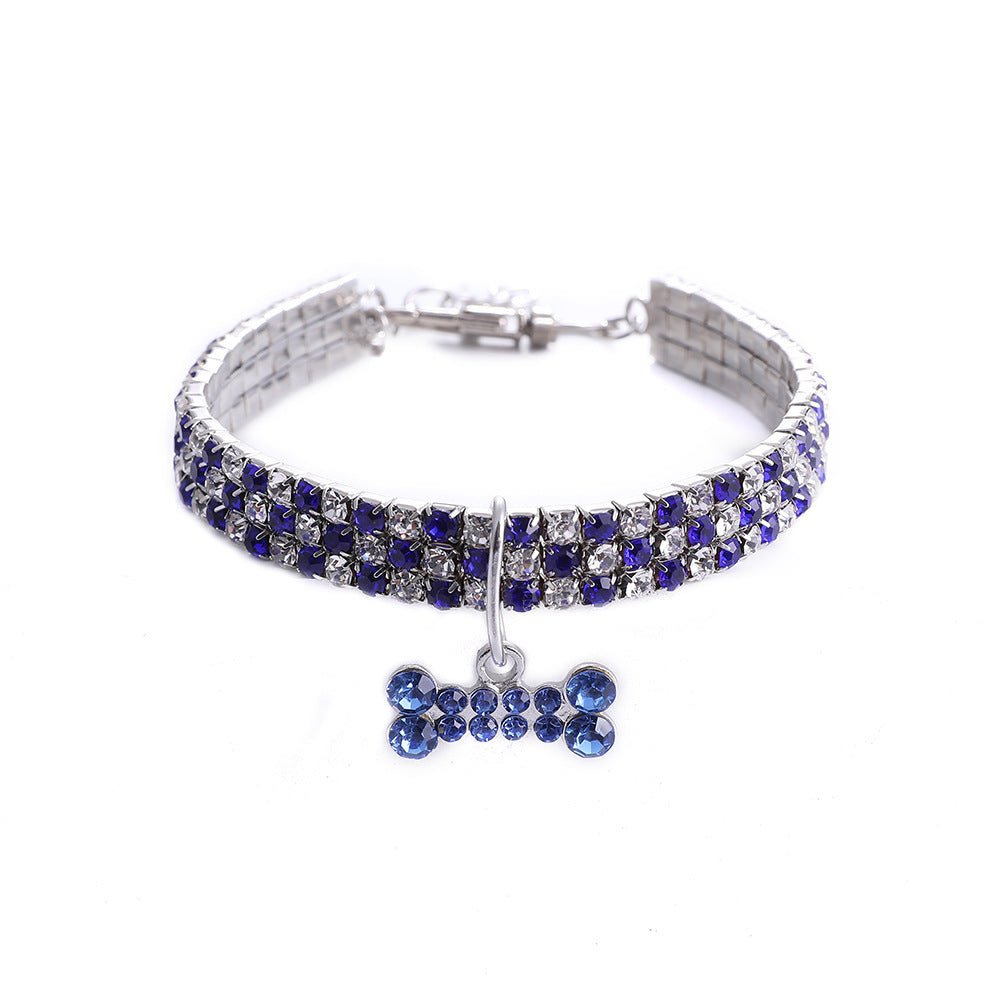 【COL - 009】Rhinestone heart/bone/sole mixed color pet collar - MaoMao - Paws