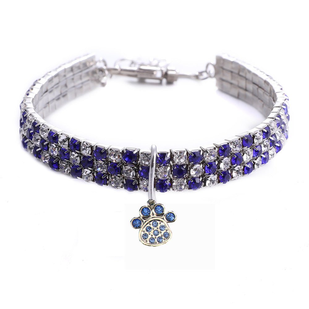 【COL - 009】Rhinestone heart/bone/sole mixed color pet collar - MaoMao - Paws