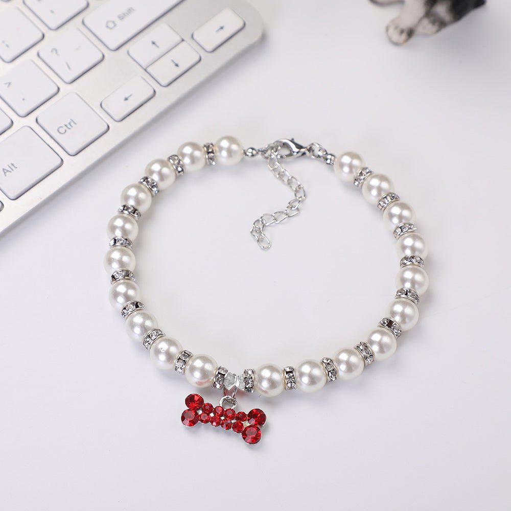 【COL - 011】 Pearl Necklace Pet Collar - MaoMao - Paws