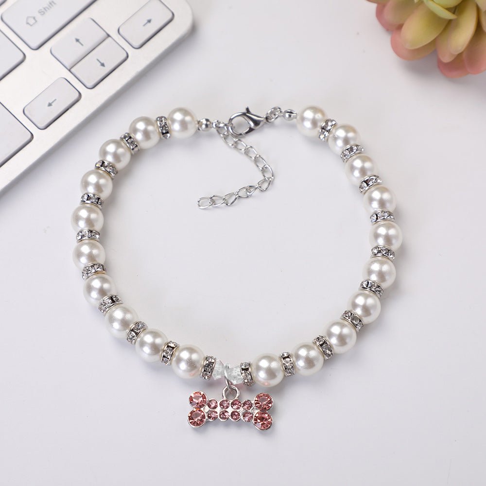 【COL - 011】 Pearl Necklace Pet Collar - MaoMao - Paws