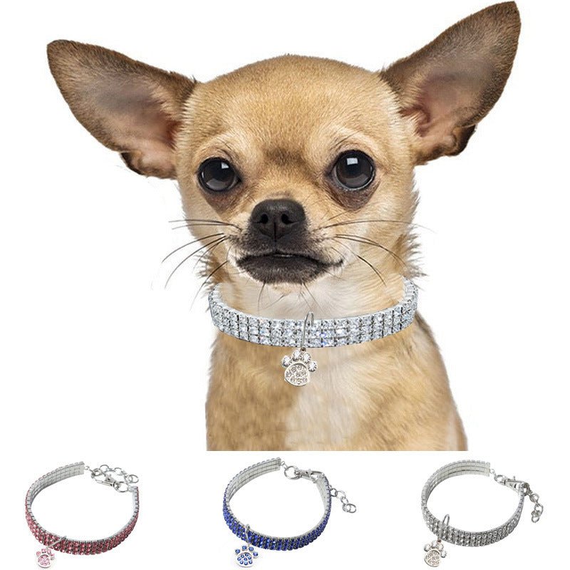【COL - 012】Crystal Stretch Pet Collar - MaoMao - Paws