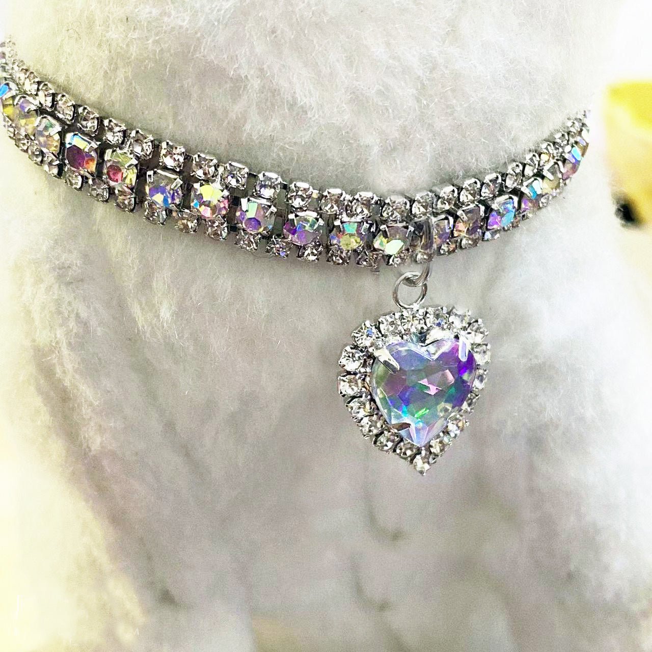 【COL - 013】Love Water Drop Rhinestone Gem Pet Necklace Collar - MaoMao - Paws