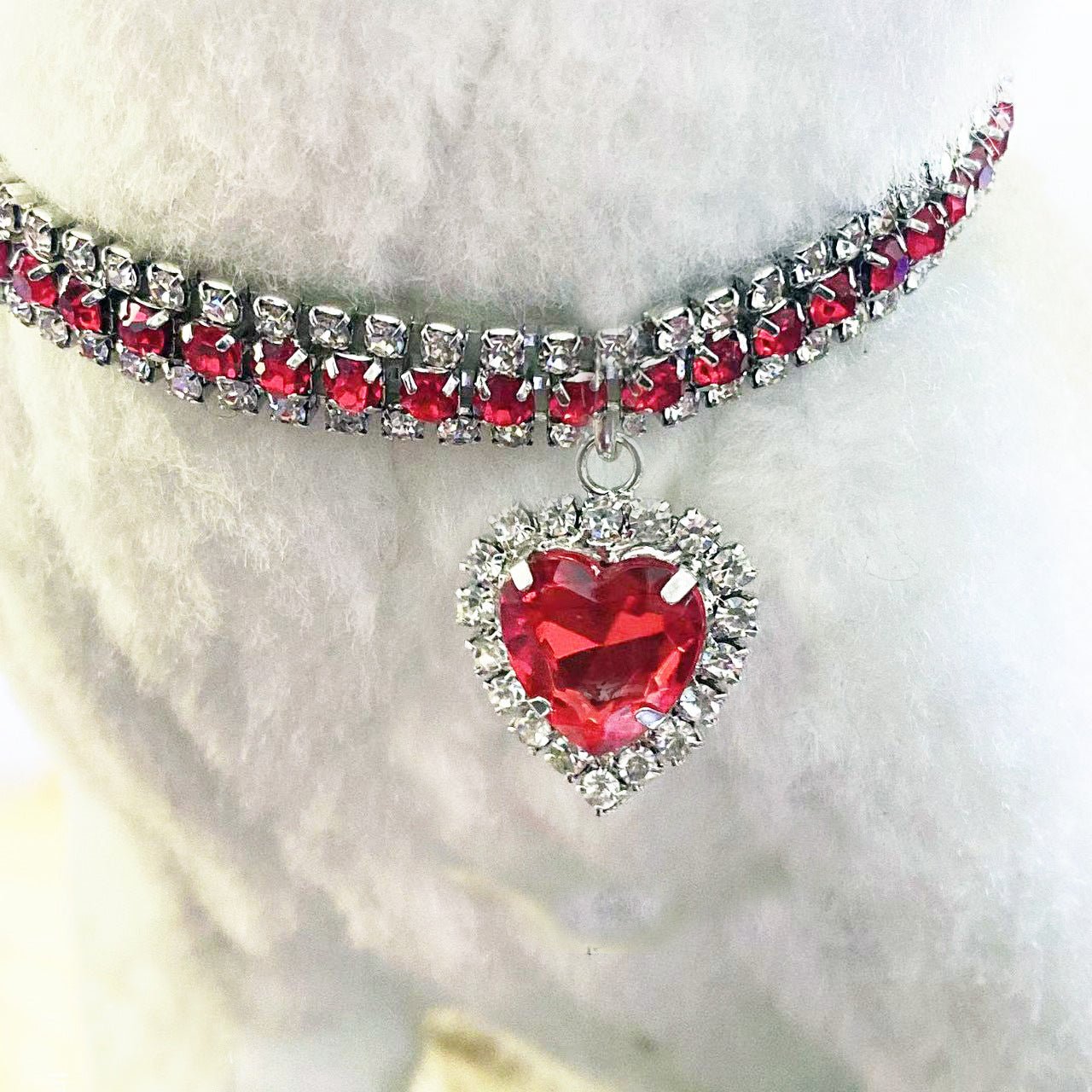 【COL - 013】Love Water Drop Rhinestone Gem Pet Necklace Collar - MaoMao - Paws