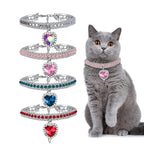 【COL - 013】Love Water Drop Rhinestone Gem Pet Necklace Collar - MaoMao - Paws