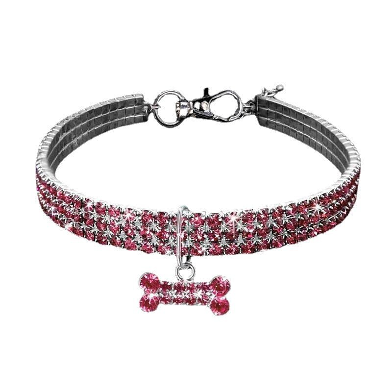 【COL - 015】3 rows of rhinestone crystal pet collars - MaoMao - Paws