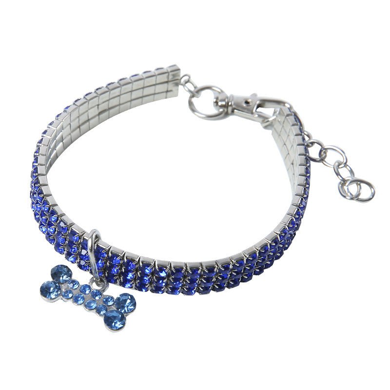 【COL - 015】3 rows of rhinestone crystal pet collars - MaoMao - Paws