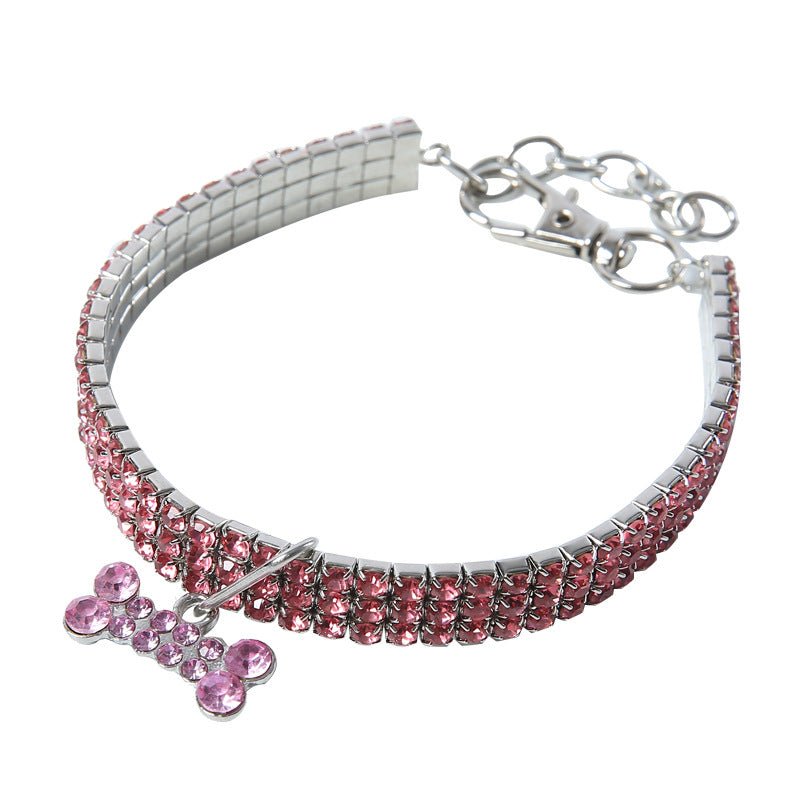 【COL - 015】3 rows of rhinestone crystal pet collars - MaoMao - Paws