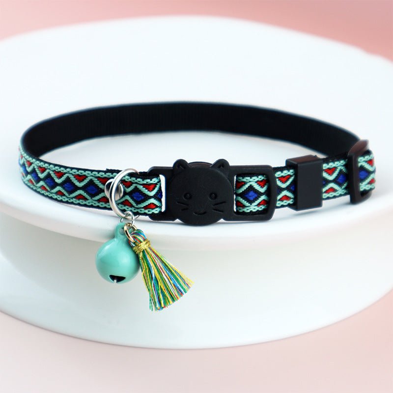 【COL - 019】Colorful Ethnic - style Diamond - pattern Pet Collar - MaoMao - Paws
