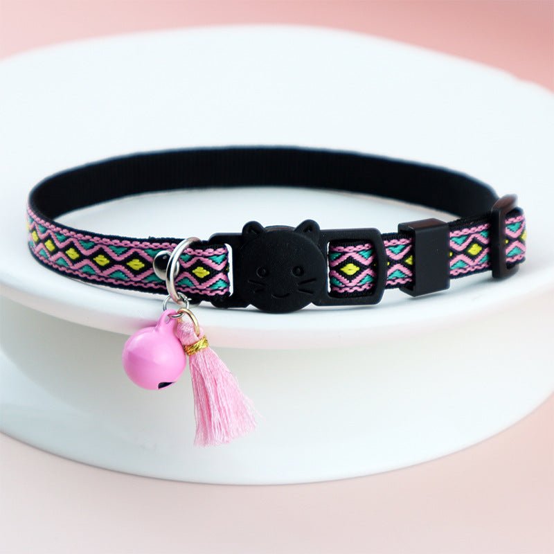 【COL - 019】Colorful Ethnic - style Diamond - pattern Pet Collar - MaoMao - Paws