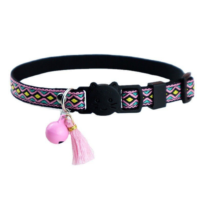 【COL - 019】Colorful Ethnic - style Diamond - pattern Pet Collar - MaoMao - Paws