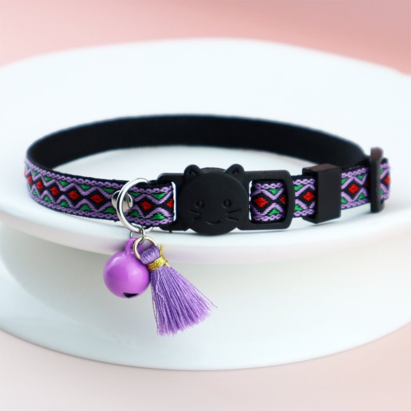 【COL - 019】Colorful Ethnic - style Diamond - pattern Pet Collar - MaoMao - Paws