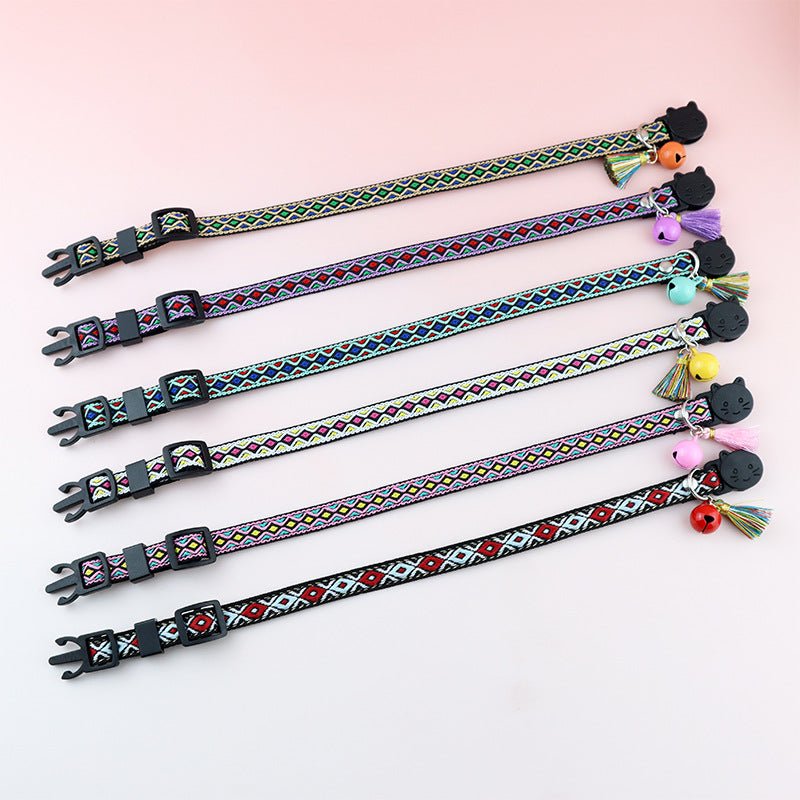 【COL - 019】Colorful Ethnic - style Diamond - pattern Pet Collar - MaoMao - Paws