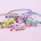 【COL - 023】Embroidered bow tie bell pet collar - MaoMao - Paws