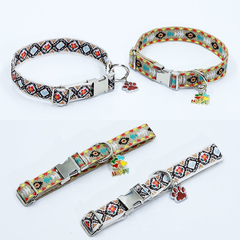 【COL - 024】Bohemian pet collar can be customized with lettering. - MaoMao - Paws