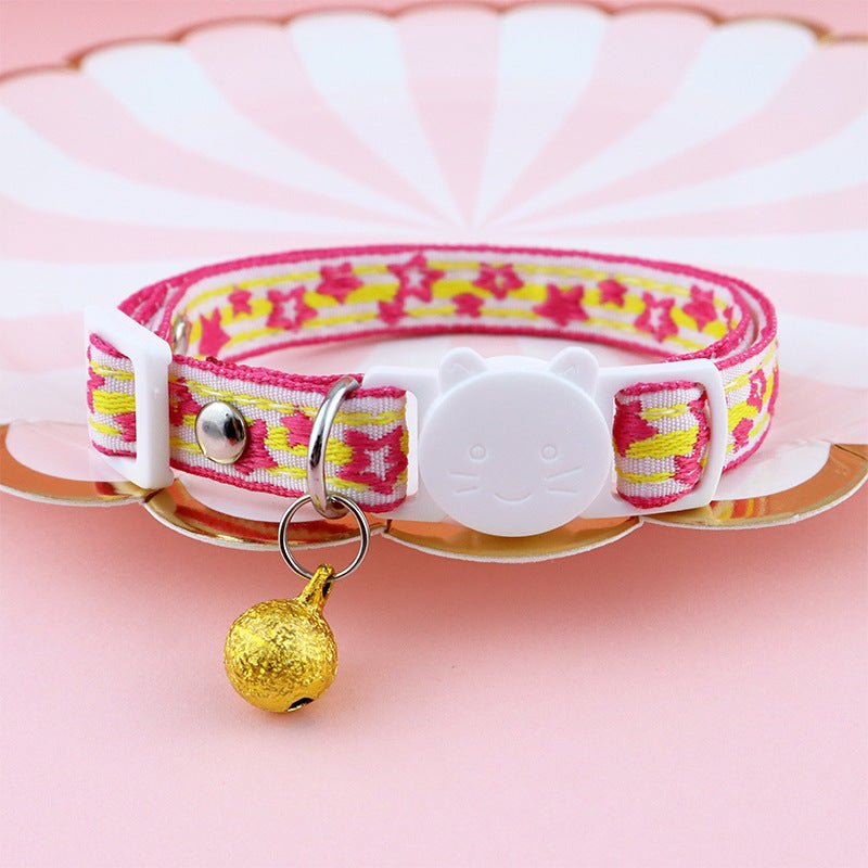 【COL - 025】Color checked jacquard pet collar - MaoMao - Paws
