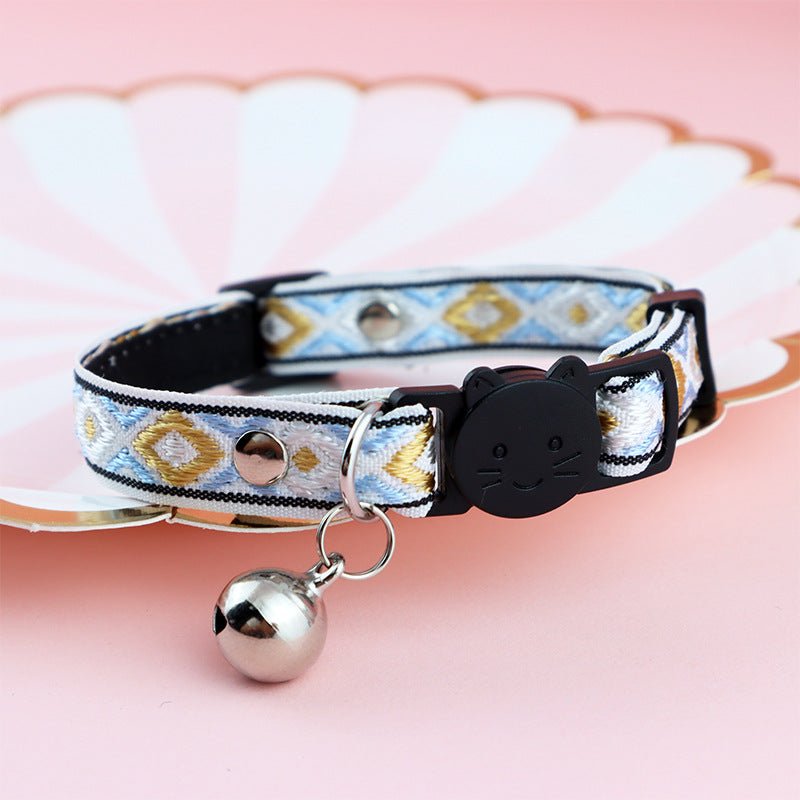 【COL - 025】Color checked jacquard pet collar - MaoMao - Paws