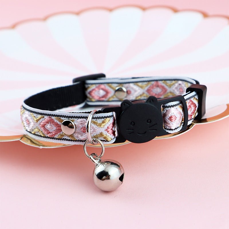 【COL - 025】Color checked jacquard pet collar - MaoMao - Paws