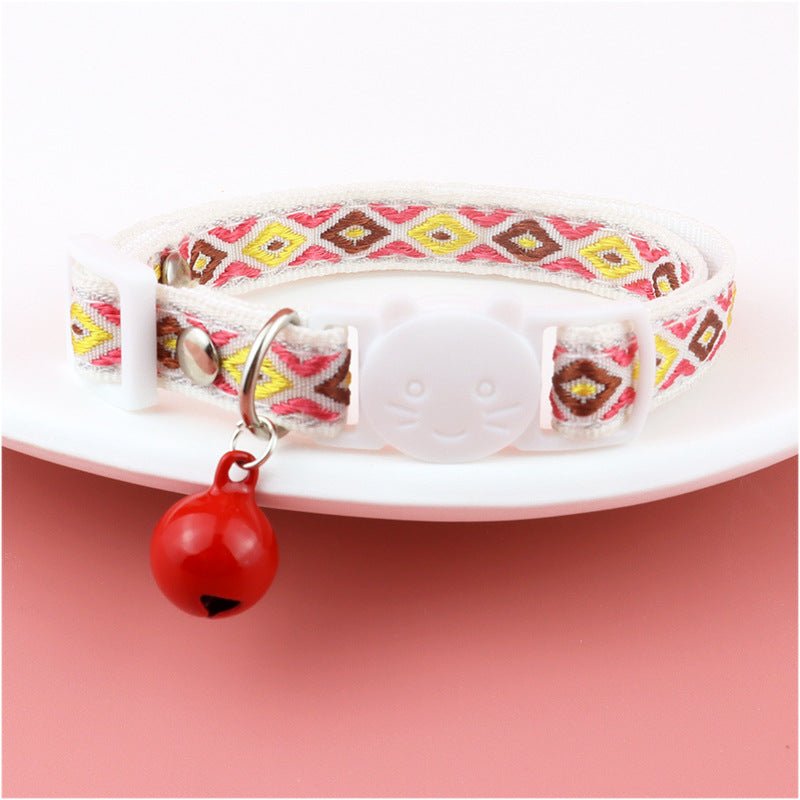 【COL - 025】Color checked jacquard pet collar - MaoMao - Paws
