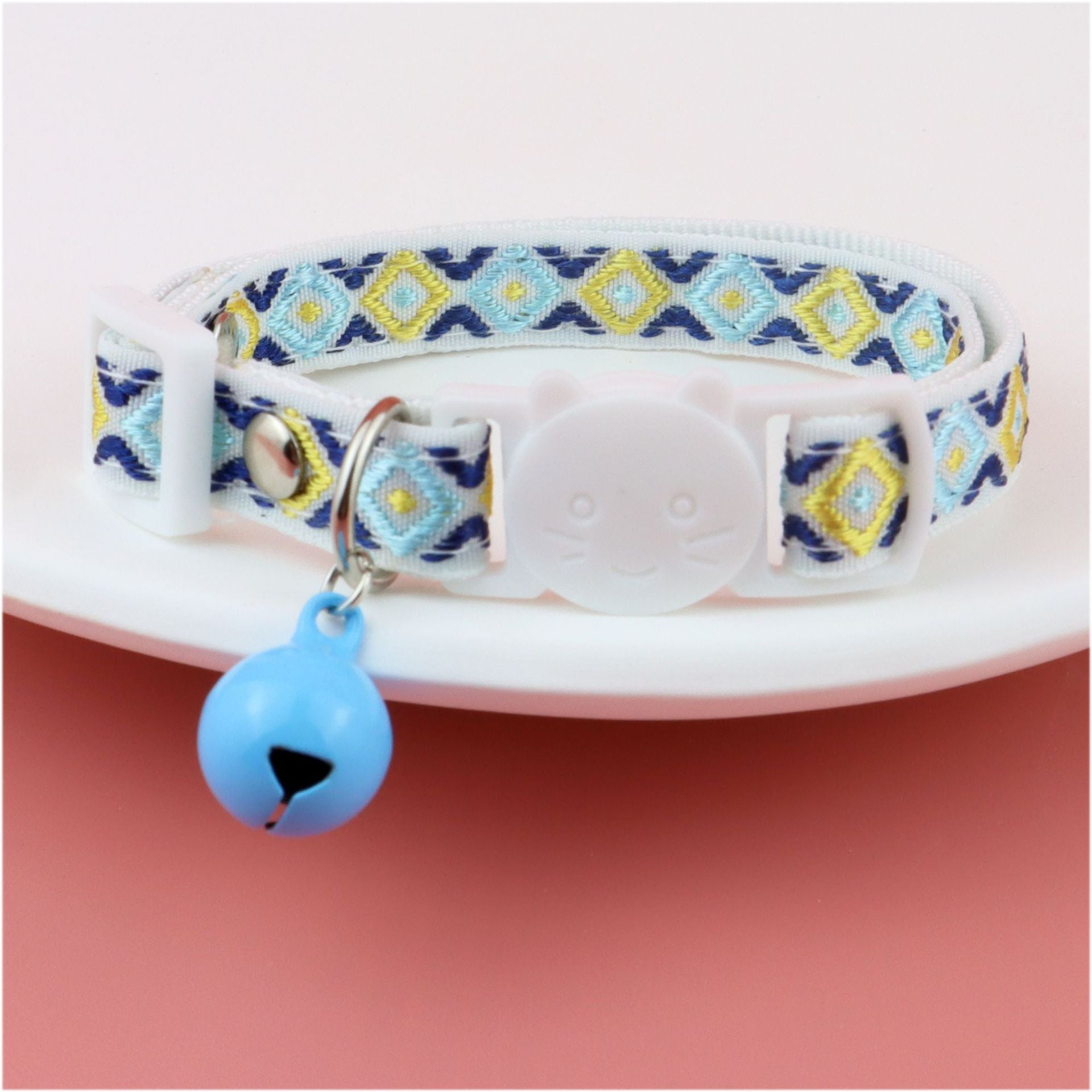 【COL - 025】Color checked jacquard pet collar - MaoMao - Paws