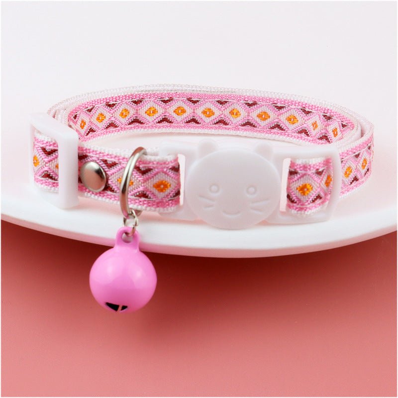 【COL - 025】Color checked jacquard pet collar - MaoMao - Paws