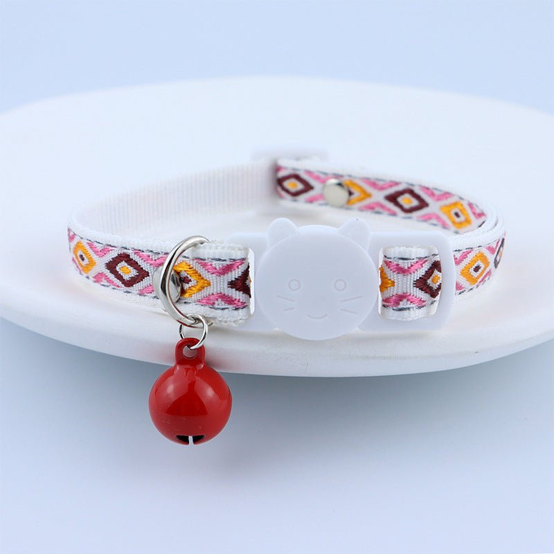 【COL - 025】Color checked jacquard pet collar - MaoMao - Paws