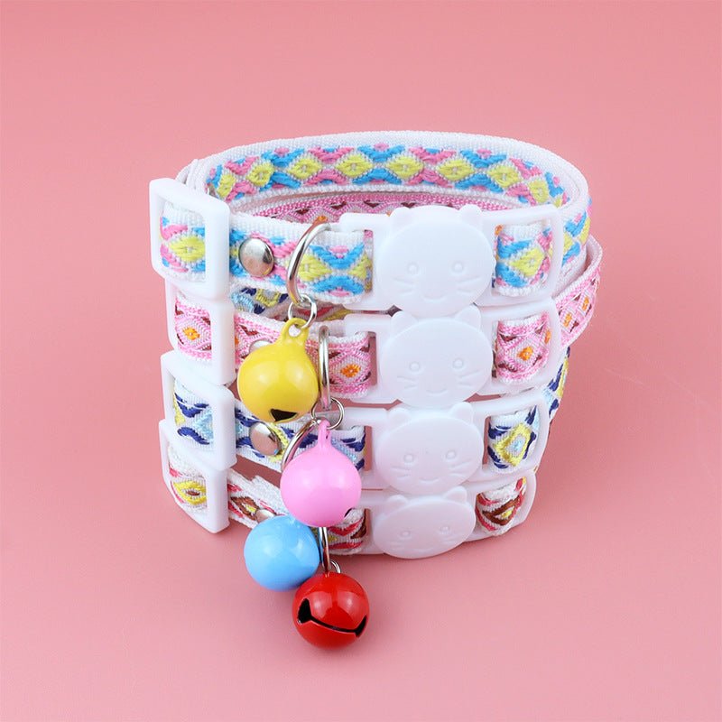 【COL - 025】Color checked jacquard pet collar - MaoMao - Paws