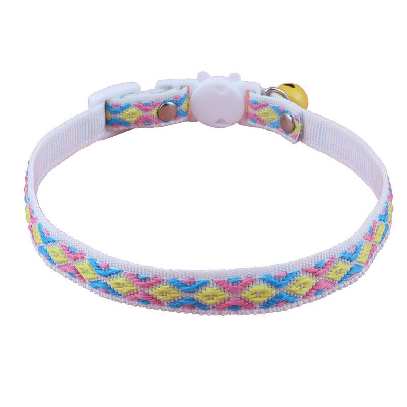 【COL - 025】Color checked jacquard pet collar - MaoMao - Paws