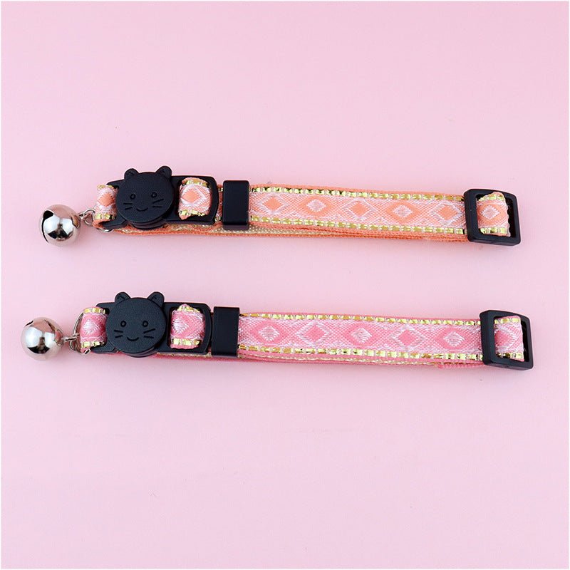 【COL - 027】Golden silk edge ethnic style pet collar - MaoMao - Paws
